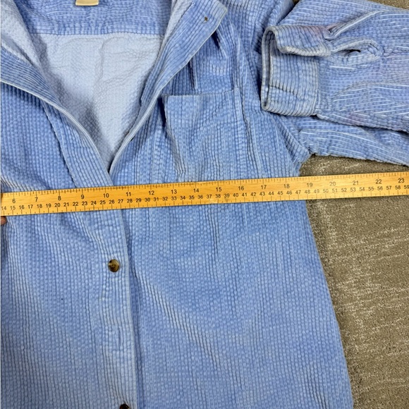 LL Bean Light Blue Corduroy Button Down Shirt Jacket Women Size Small - Picture 4 of 5
